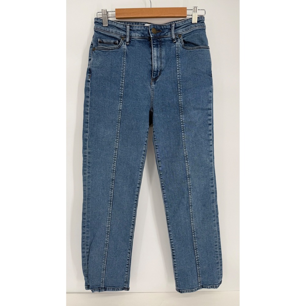 Loft Curvy Sz 4 Straight Womens High Rise Straight Leg Jeans Medium Wash